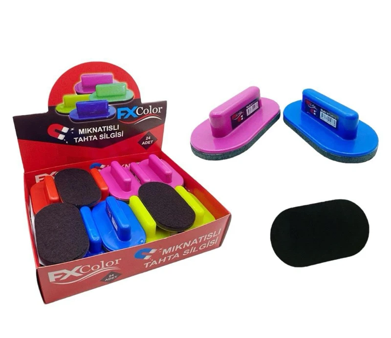 Mıknatıslı Manyetik Model  Tahta Silgisi / 24lü Stant