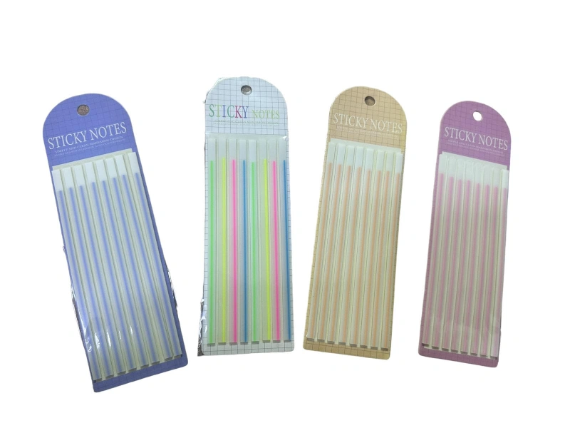 Üstü Çizili Şerit Uzun Postit Neon Pastel Karışık  Kod: 4280/ 24lü paket