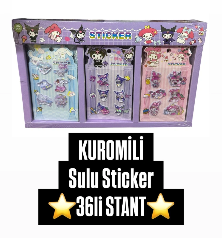 Adet: 22 ₺ / Kuromili Sulu Sticker / 36lı Paket