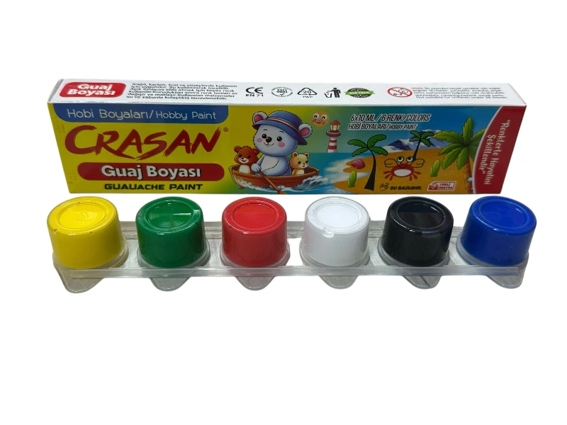 Adet: 20 ₺ / CRASAN 6Renk Guaj Boya / 24lü Paket