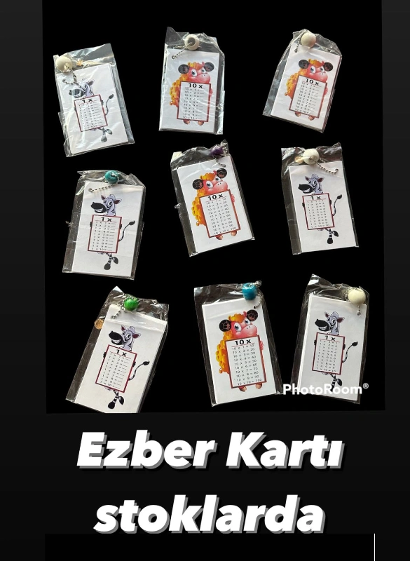 Ezber Kartı Zincirli Çarpım Tablosu / 72li paket