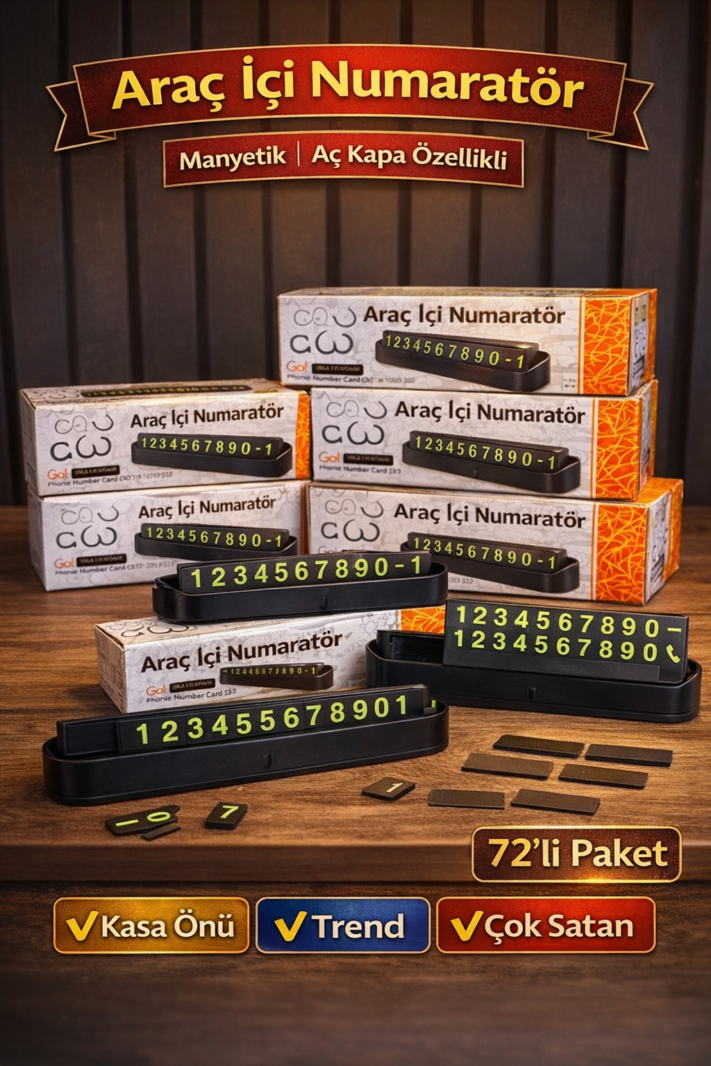 ARAÇ NUMARATOR MANYETIK / Paket 24 Adet