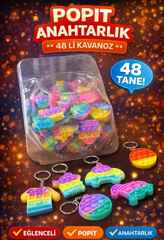 POPİT ANAHTARLIK / 48Lİ KAVANOZ
