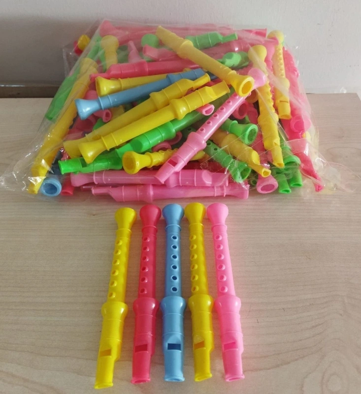 Pastel Renkler Oyuncak Flüt / 100lü Paket