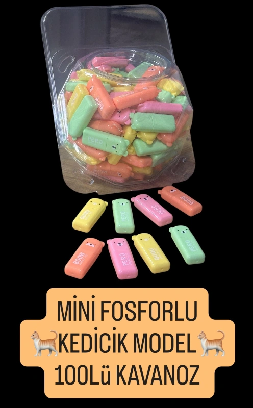 KEDİCİK MİNİ FOSFORLU / 100LÜ KAVANOZ