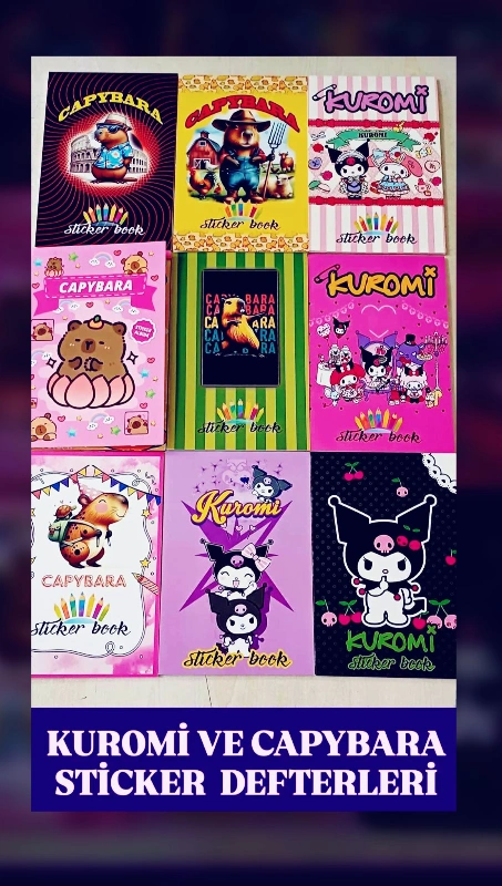 Adet: 60₺ /A5 LÜKS Kuromi CappyBara Sticker Defter /paket 24lü