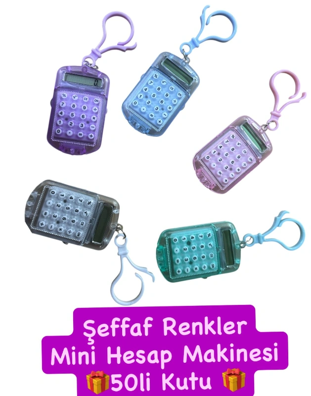 MİNİ ŞEFFAF HESAP MAKİNESİ / 50Lİ KAVANOZ