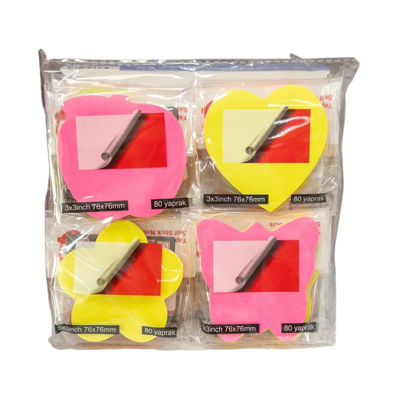 Karışık Şekilli Neon Postit / 12li paket / Dmnc