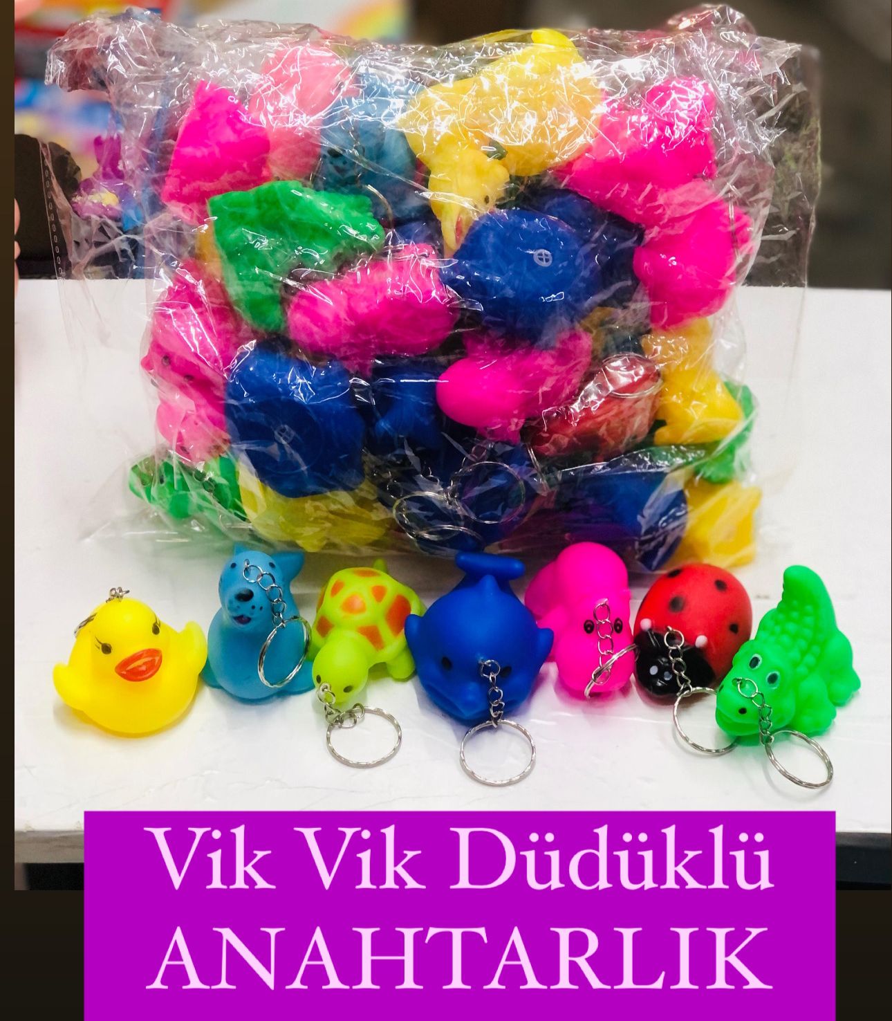 VİK VİK MODEL SESLİ OYUNCAK ANAHTARLIK / 50Lİ PAKET