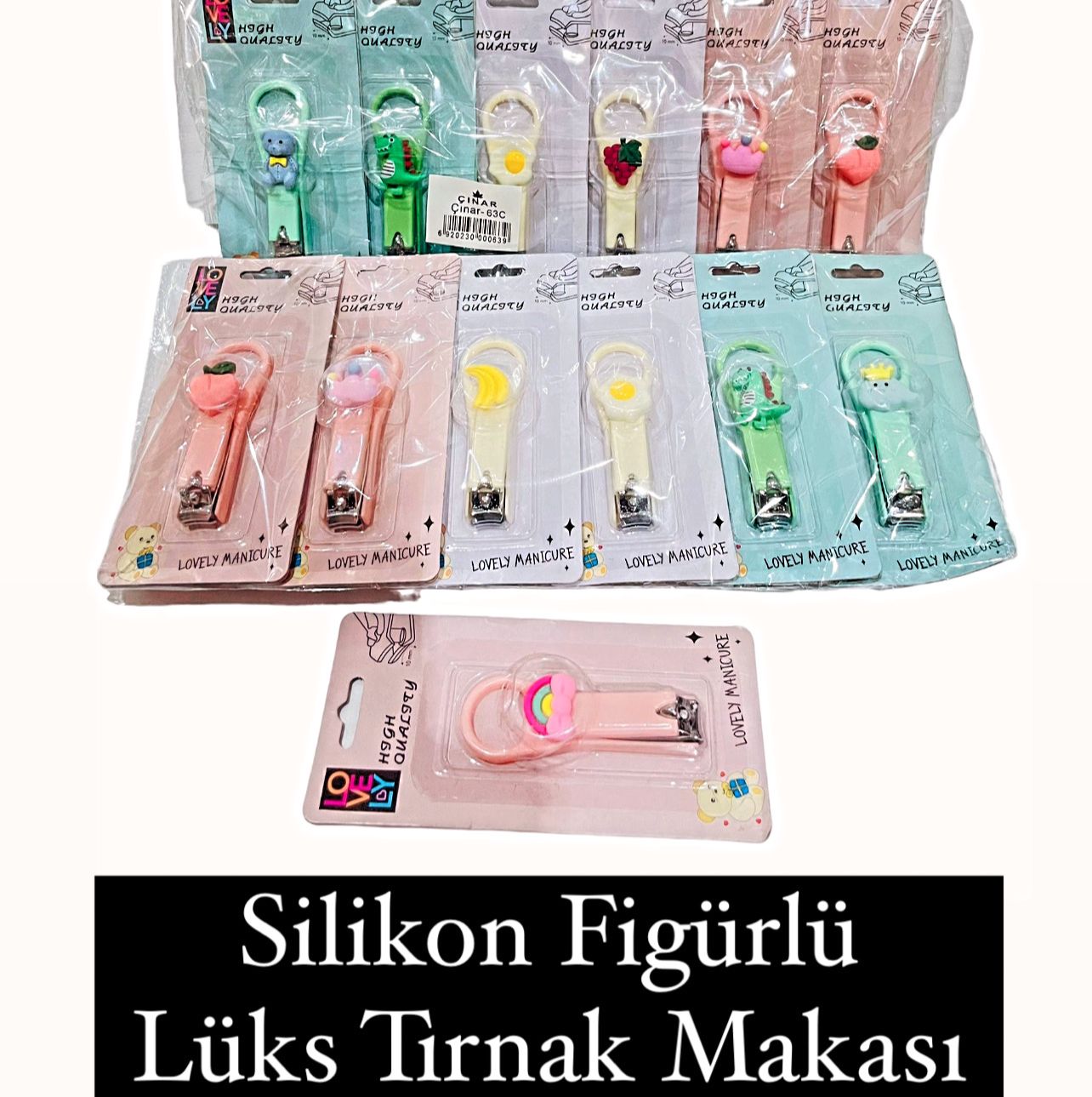 ŞEKİLLİ SİLİKON ÇOCUK TİPİ TIRNAK MAKASI ( 24LÜ PAKET )