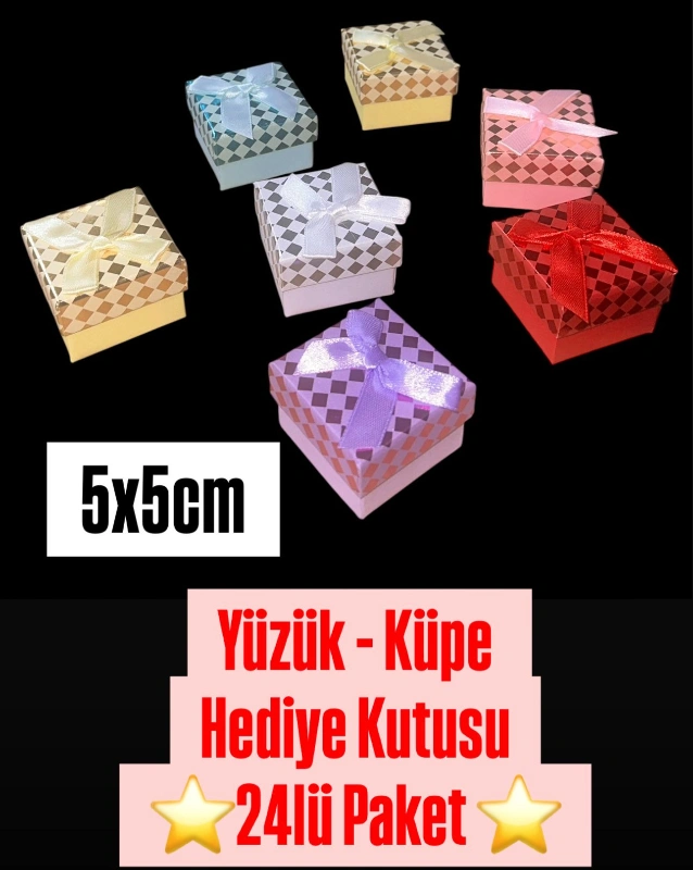 5X5cm HEDİYE KUTUSU / 24LÜ PAKET