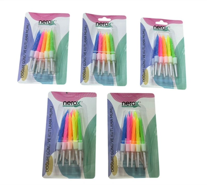 Adet: 11,5₺ / No: 3013 Yeni Tasarım Eko Pasta Mumu/ 24lü Paket