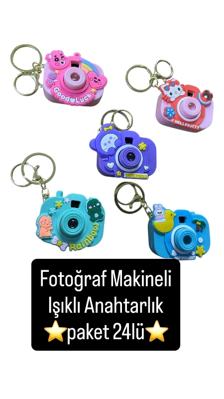 FOTOĞRAF MAKİNELİ PROJEKSİYONLU ANAHTARLIK/ 12Lİ PAKET