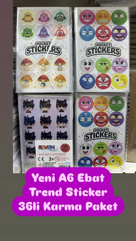 Adet: 12,5 ₺ / Trend Modeller A6 Sticker  / 36lı Paket