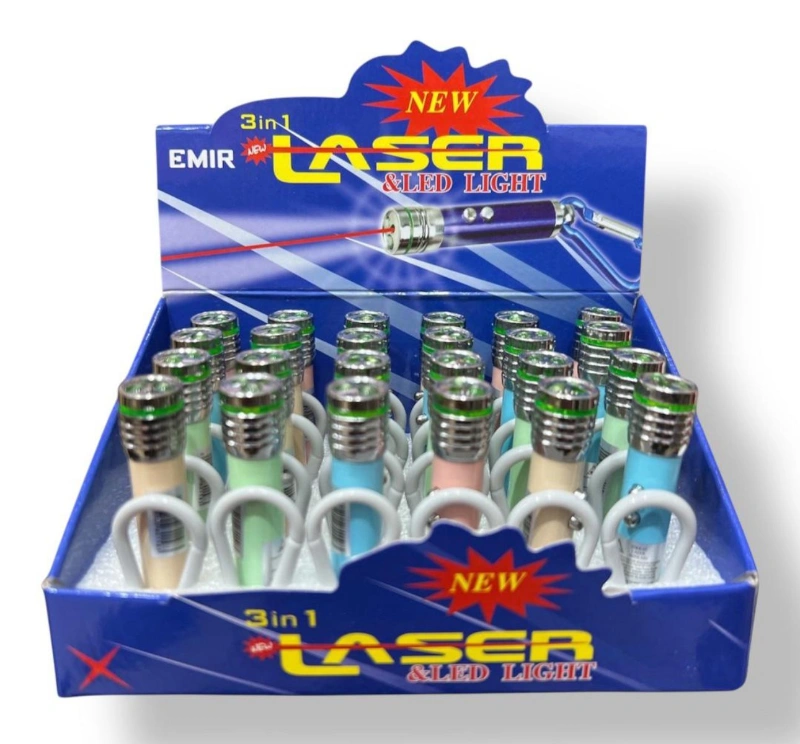 Adet: 18  ₺ /  Pastel Renkler 3N1 Lazer / 24lü Stant