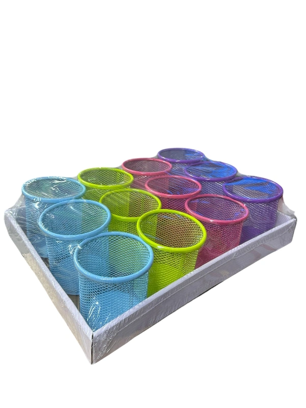 Adet: 27,5 ₺ /  Renkli Metal Kalemlik  / Paket 12li