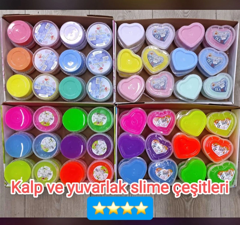 SLİME GRUBU YUVARLAK / NEON PASTEL - 24LÜ STANT