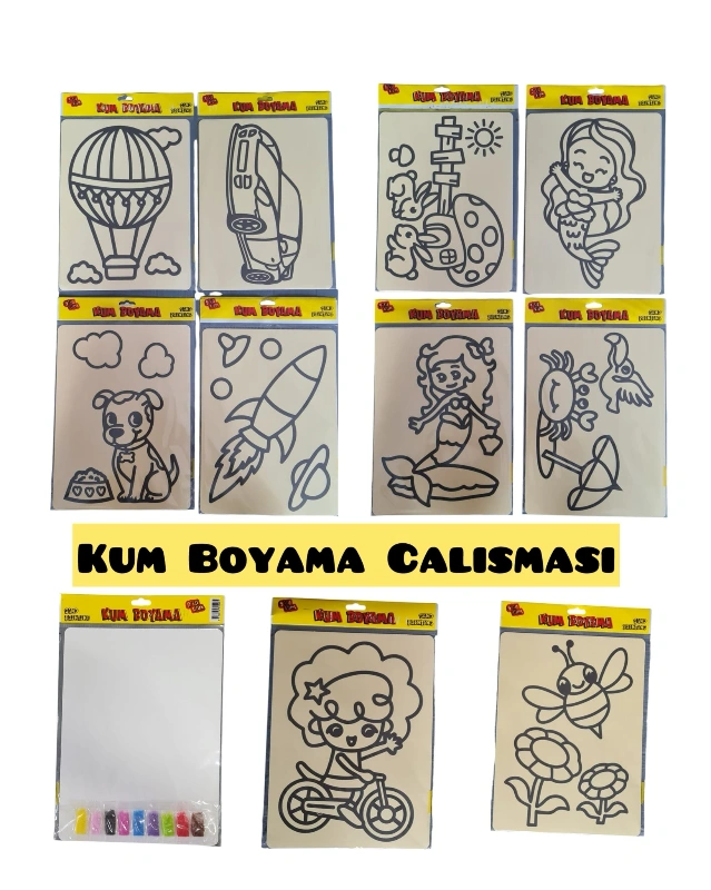 Kum Boyama A4 / 50li Karışık