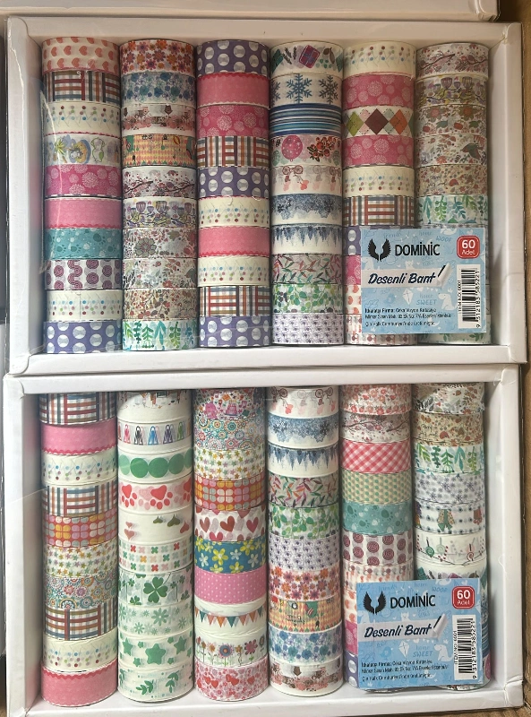 Desenli Figürlü Bant Pastel Renkler / adet 5₺ / paket 60lı