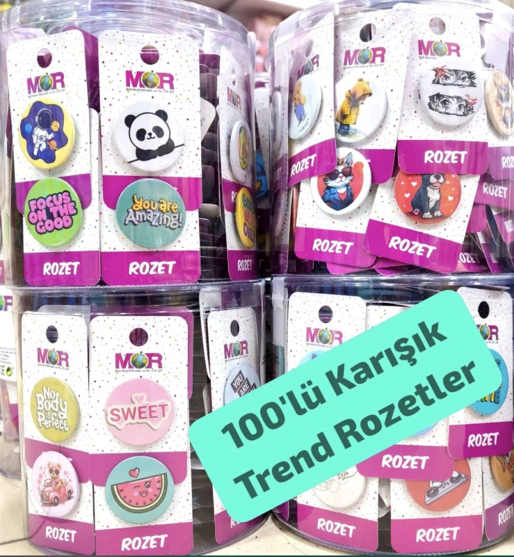 Adet: 8,50₺ / Trendy Rozet Karma Model / paket 100lü