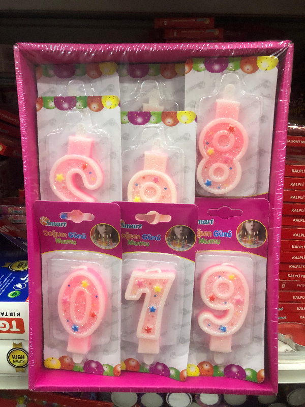 Simli Rakam Pasta Mumu / 36lı Paket