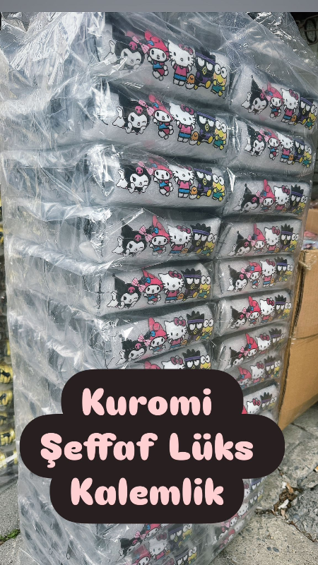 Kuromi Model Şeffaf Kalemlik / 12li Paket