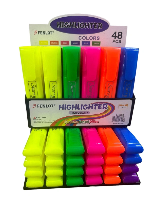 Fenlot Lüks Neon Fosforlu Kalem / 48li Stant