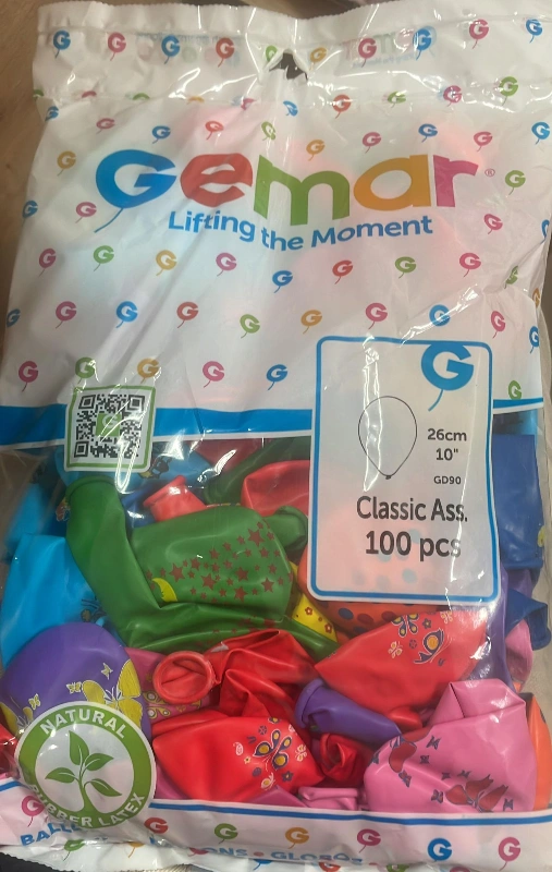 Gemar Üzeri Desenli Balon 100lü Paket
