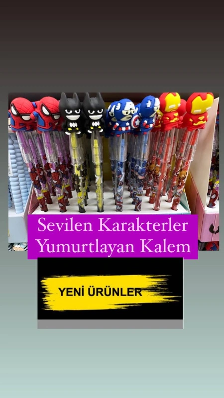 SEVİLEN KARAKTERLER YUMURTLAYAN KALEM ( 48Lİ STANT)