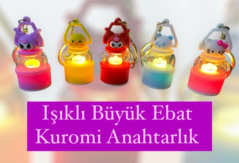 Adet: 75₺ / Işıklı Fenerli Lüks Kuromi Anahtarlık / 24lü Paket Karma