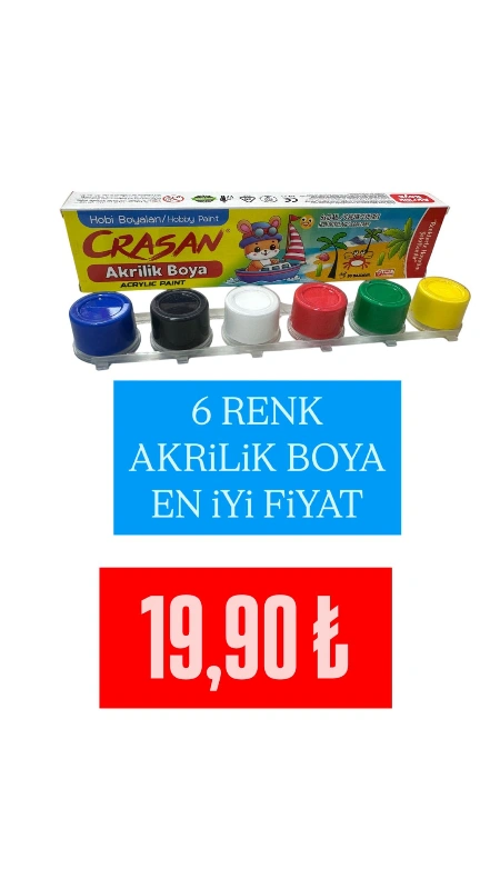 6 RENK AKRİLİK BOYA / ÜST KALİTE
