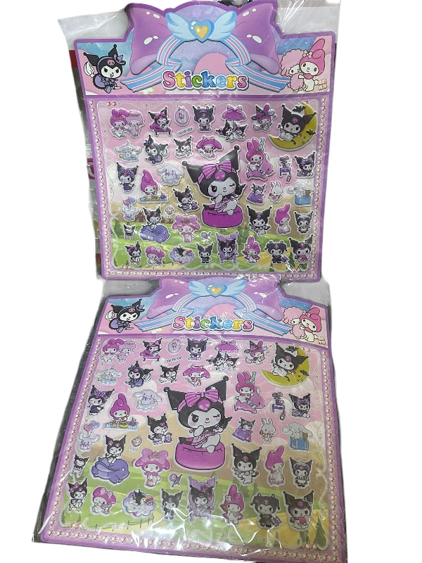 007 / Kare Büyük Kuromi Sticker /  12li Paket