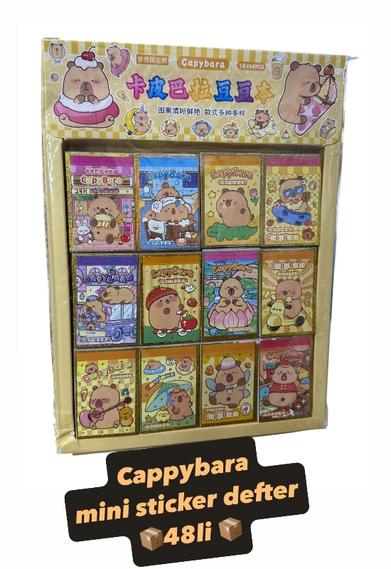 Adet: 12,5₺ / CappyBara Mini Sticker Defter /paket 48li