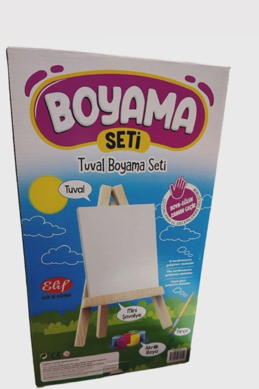 FULL LÜKS TUVAL SET /20x30 Tuval + Şövale + Boya + Fırça