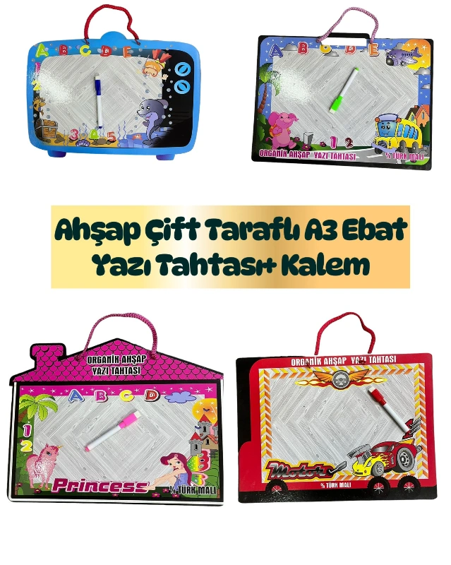 Desenli Figürlü Yazı Tahtası / 30lu Karma Koli