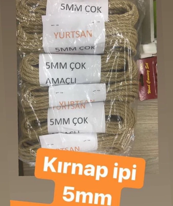 5mm Kırnap Hasır Jüt İp / 12li Paket