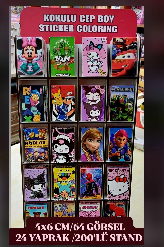 MİNİ CEP STİCKERLI BOYAMA / 200LÜ STANT