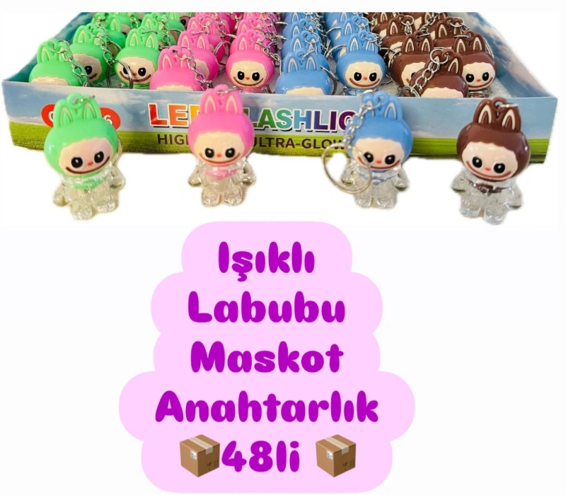 LABUBU IŞIKLI OYUNCAK ANAHTARLIK / 48Lİ PAKET