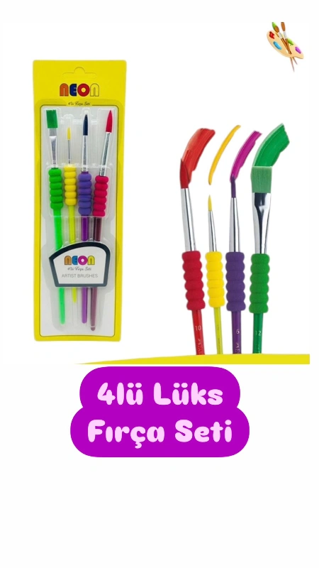 Neon Lüks 4lü Fırça Seti / 12li paket