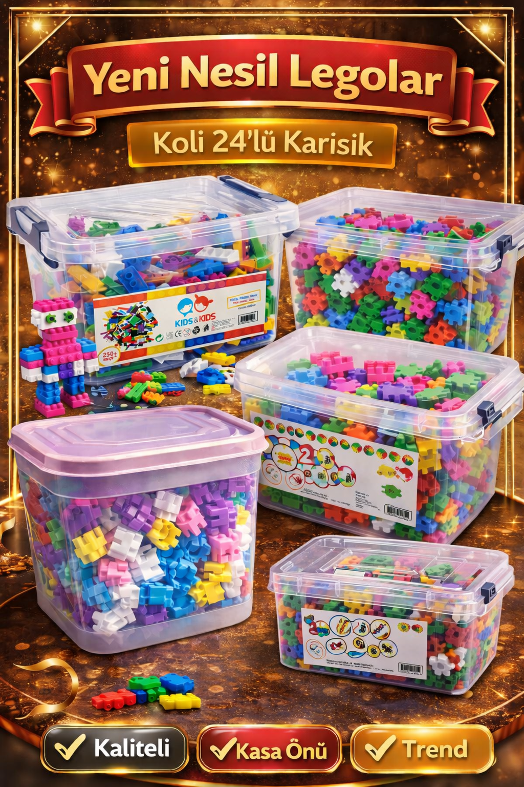 YENI NESIL ÇOK PARÇALI LEGOLAR / 24lu karışık koli