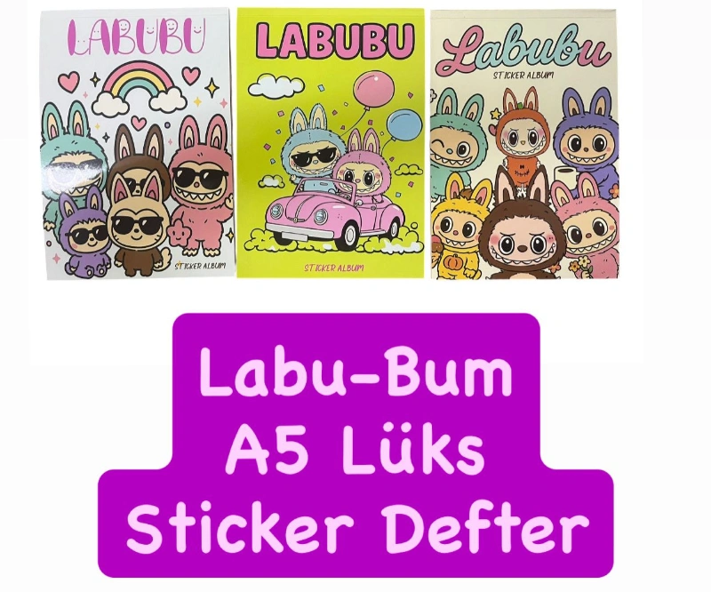 LABUBU A5 LÜKS STİCKER DEFTER / PAKET 24LÜ