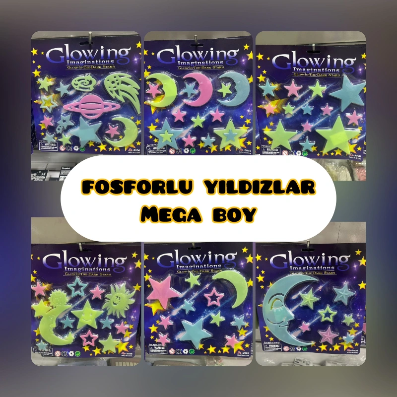 Fosforlu Tavan Yıldızları Mega Boya / 24lü Paket