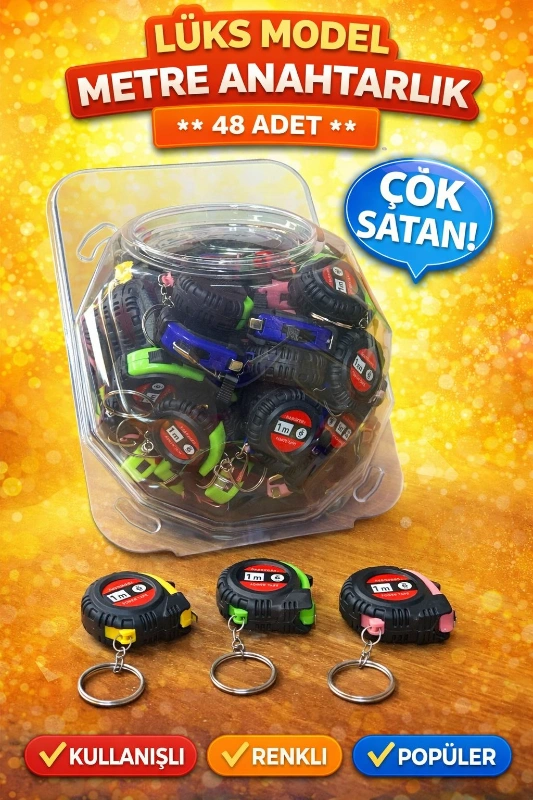 LÜKS METRE ANAHTARLIK / 48Lİ KAVANOZ