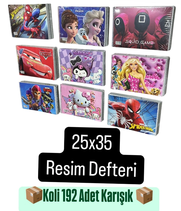 Adet: 17,5 ₺ / ÇOK SATAN KARAKTERLİ 25X35 Resim Defteri