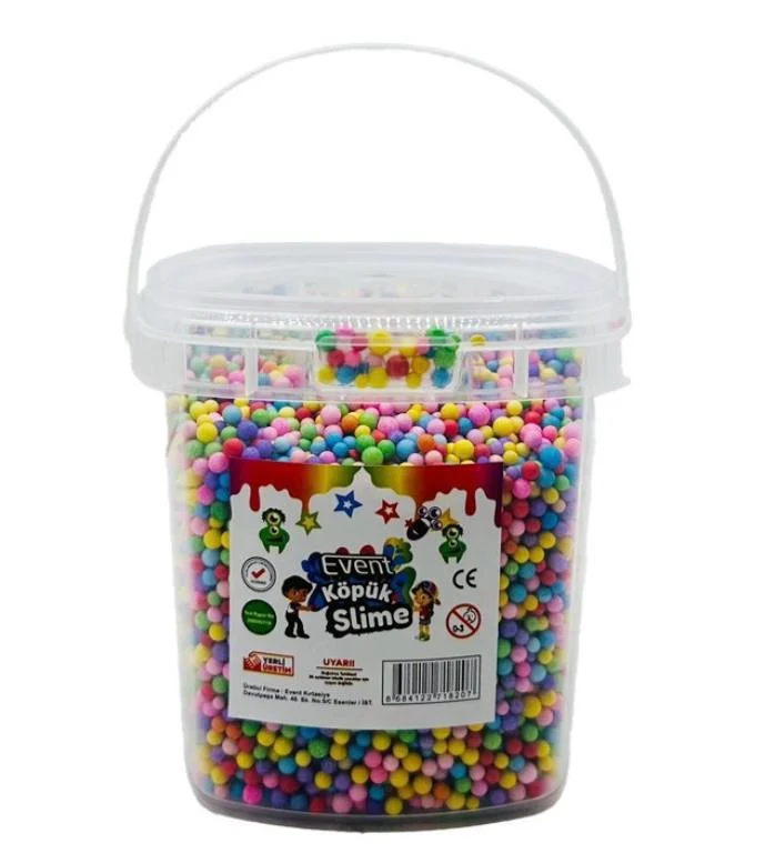 Adet 35 ₺ / Büyük Kova Renkli Slime Köpükleri / Paket 6lı