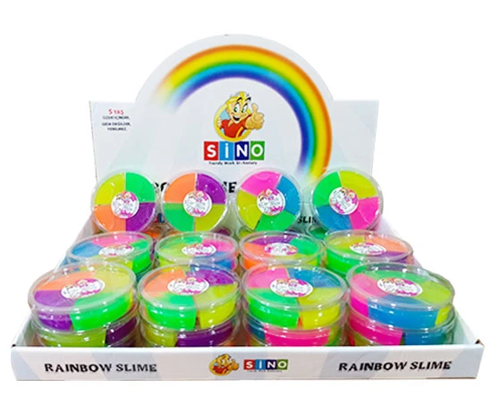 Adet: 17,50₺ / Sino 4lü Rainbow Ekonomik Slime / 36lı Stant
