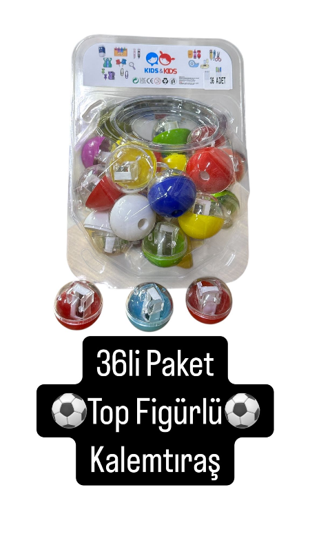 Adet: 10₺ / Futbol Top Model Kalemtraş / 36lı Paket