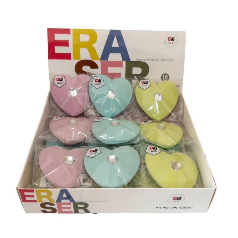 Kalp Model Büyük Silgi / 18li Paket