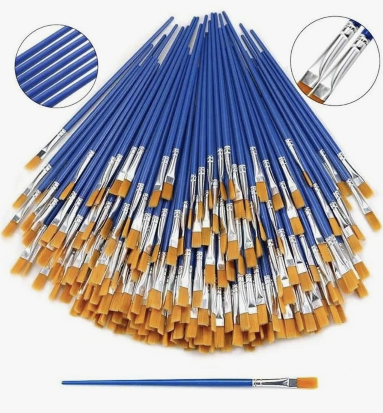 Öğrenci Akrilik Yağlı Boya Fırçası / 100lü Paket