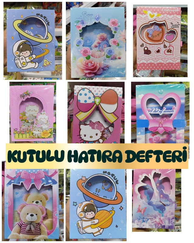 Kutulu + Kilitli Hatıra Defteri / 24lü Karma Paket
